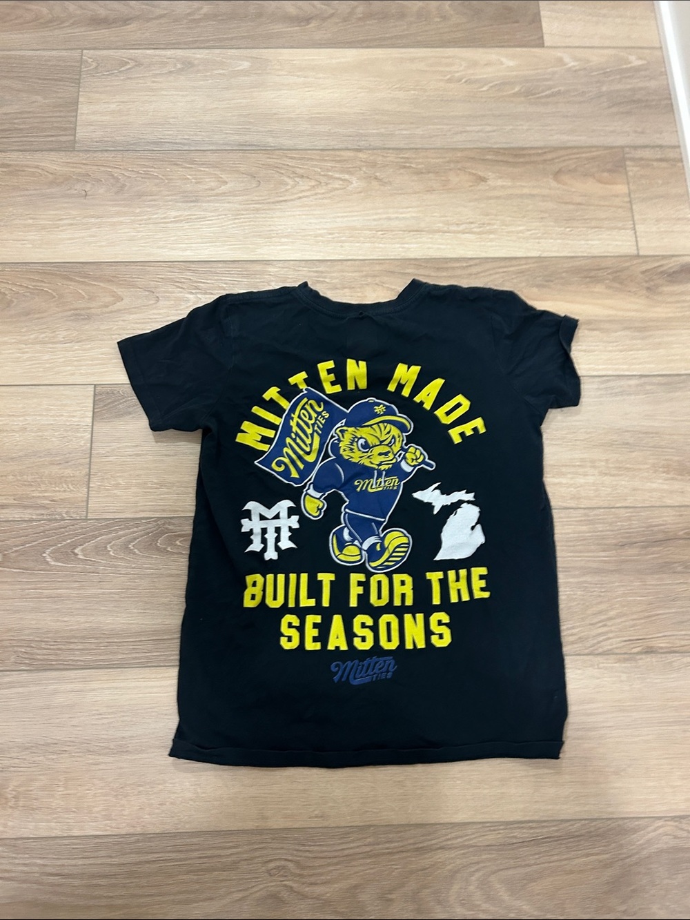 Mitten Made Kids' Black Graphic Tee - 'Built for the Seasons'